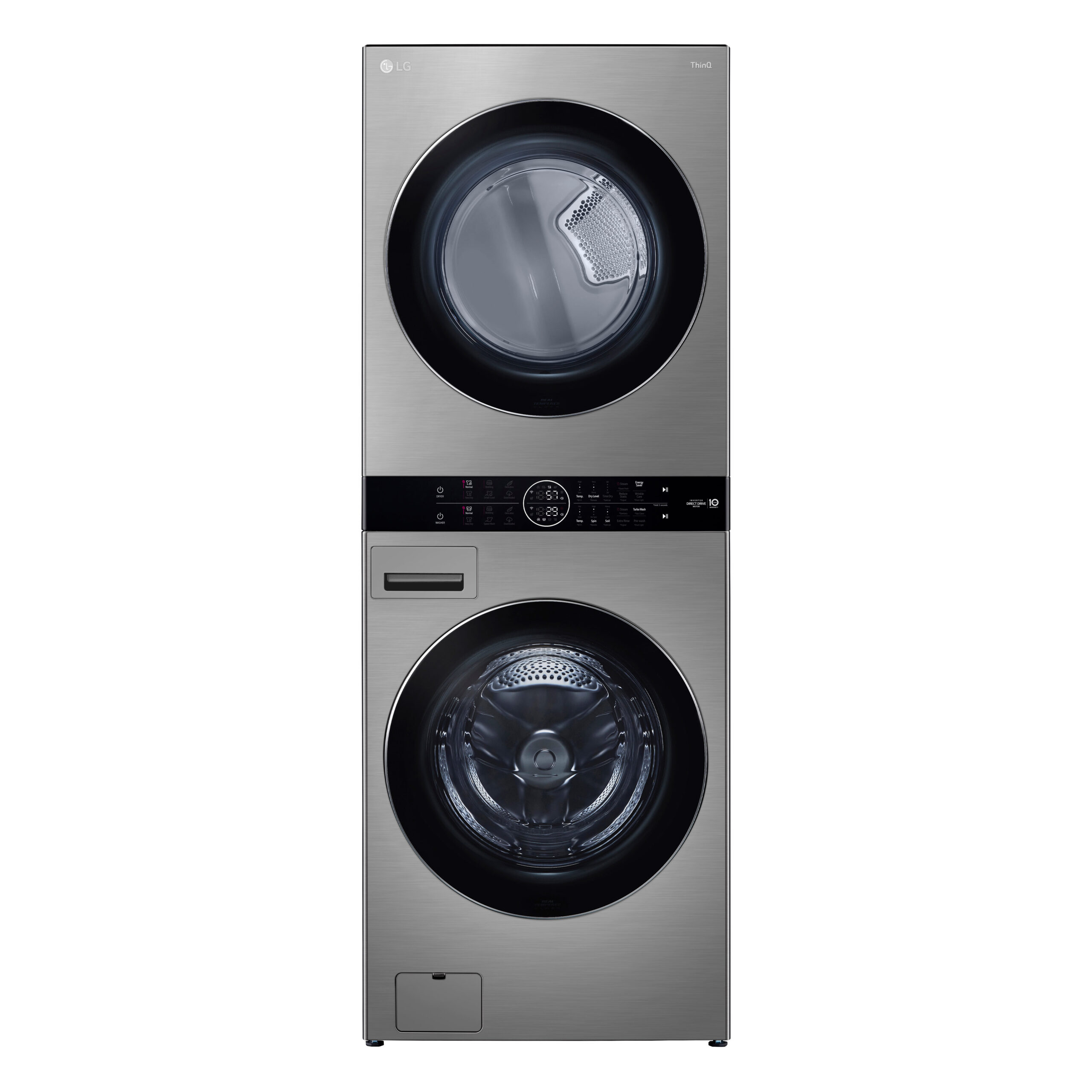 WKEX200H – WashTower* LG – 27 po – laveuse de 5,2 pi³ et sécheuse de 7,4 pi³ – Acier inoxydable