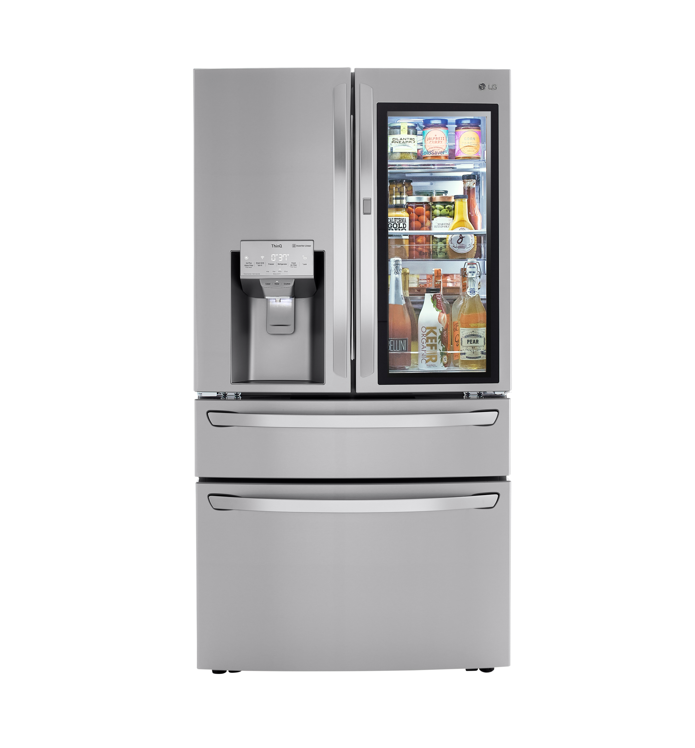 LIQUIDATION Réfrigérateur InstaView ThinQMD de 30 pi³ avec porte dans la porte et machine à glaçons Craft IceMC